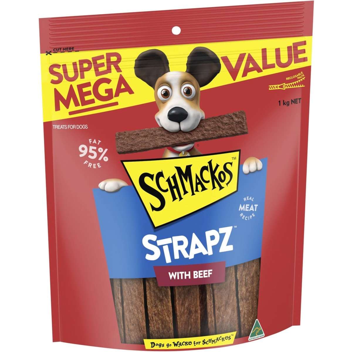 Schmackos Strapz with Beef 1kg Woolworths