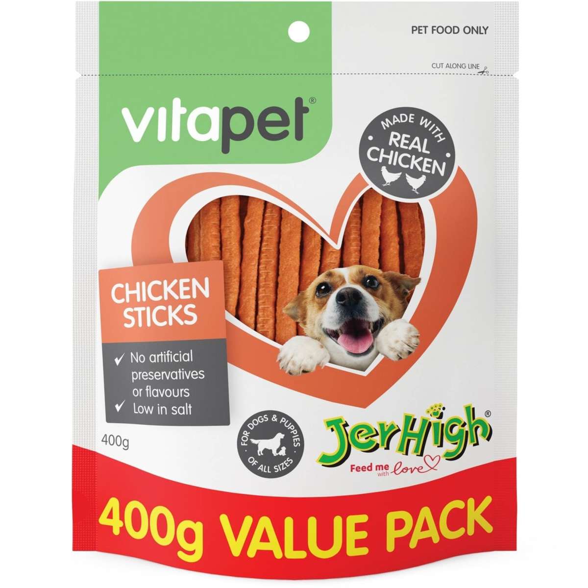 VitaPet JerHigh Chicken Stick Dog Treats 400g Woolworths