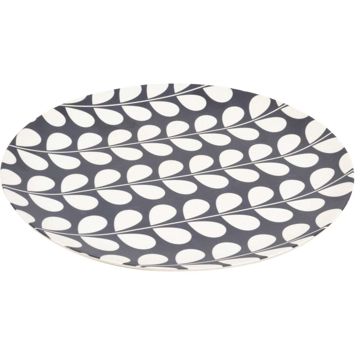 House & Home Natural Plant Fibre Dinner Plate Black & White Woolworths