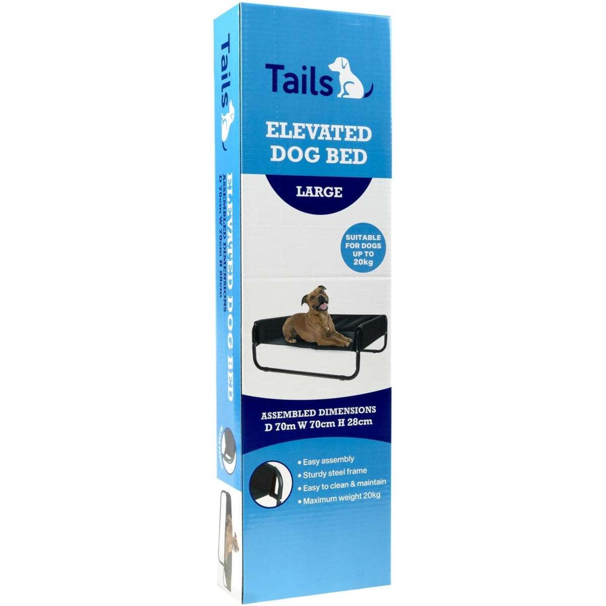 Tails Elevated Pet Bed Black Large Woolworths