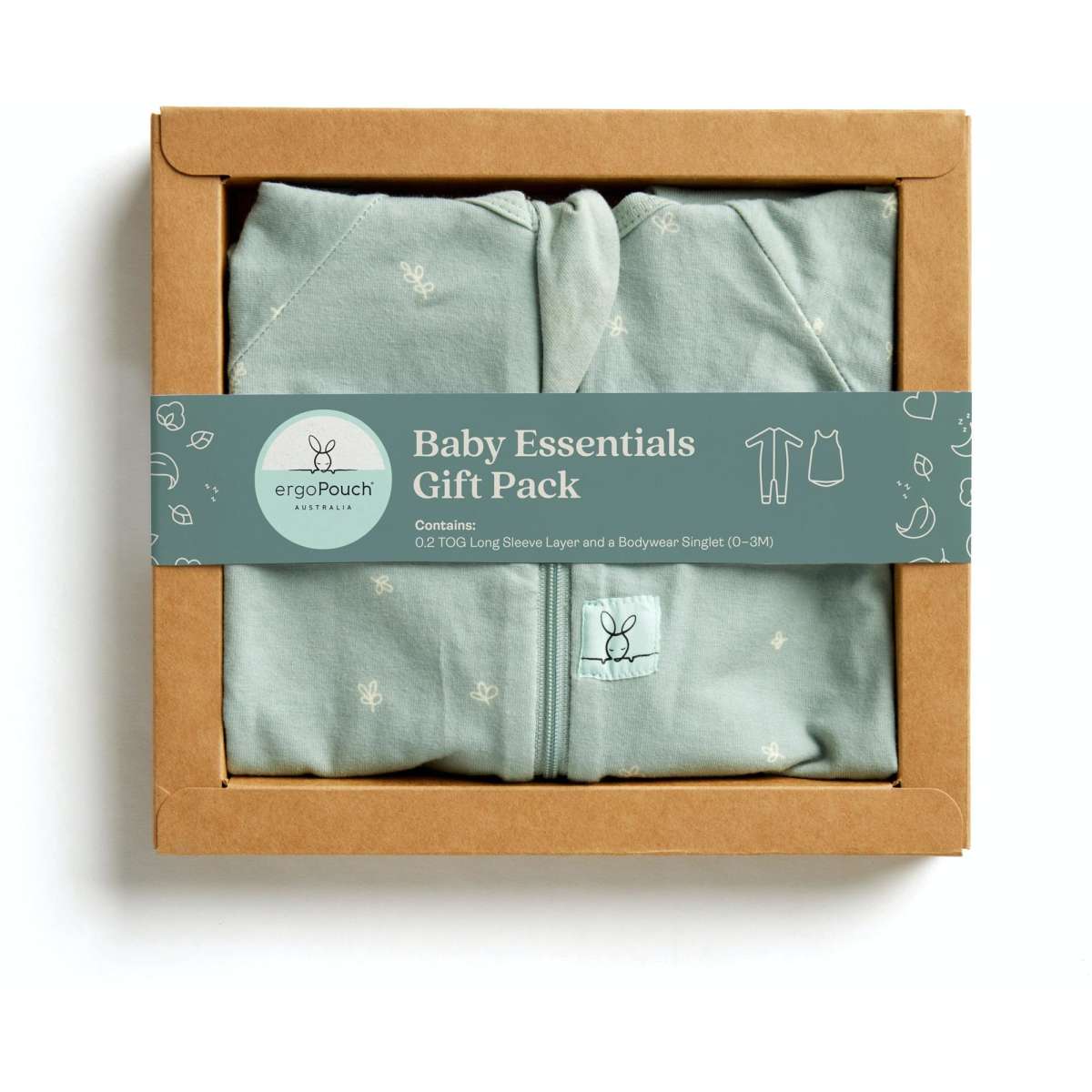 ergoPouch Organic Cotton Baby Essentials Gift Pack Sage Woolworths