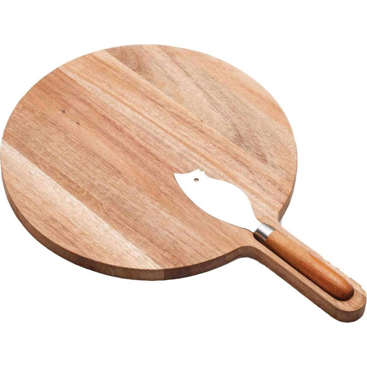 Epicurean Cuisine Round Acacia Board and Cheese Knife Set Woolworths