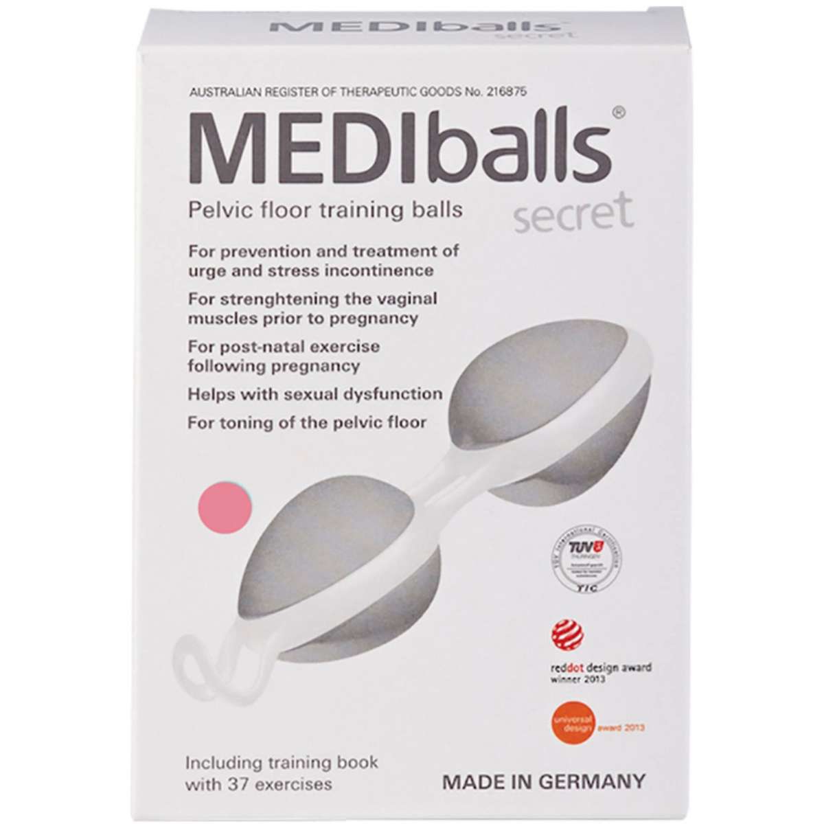 Pelvi Mediballs Secret (Pelvic Floor Training Balls) Double 1 Pack