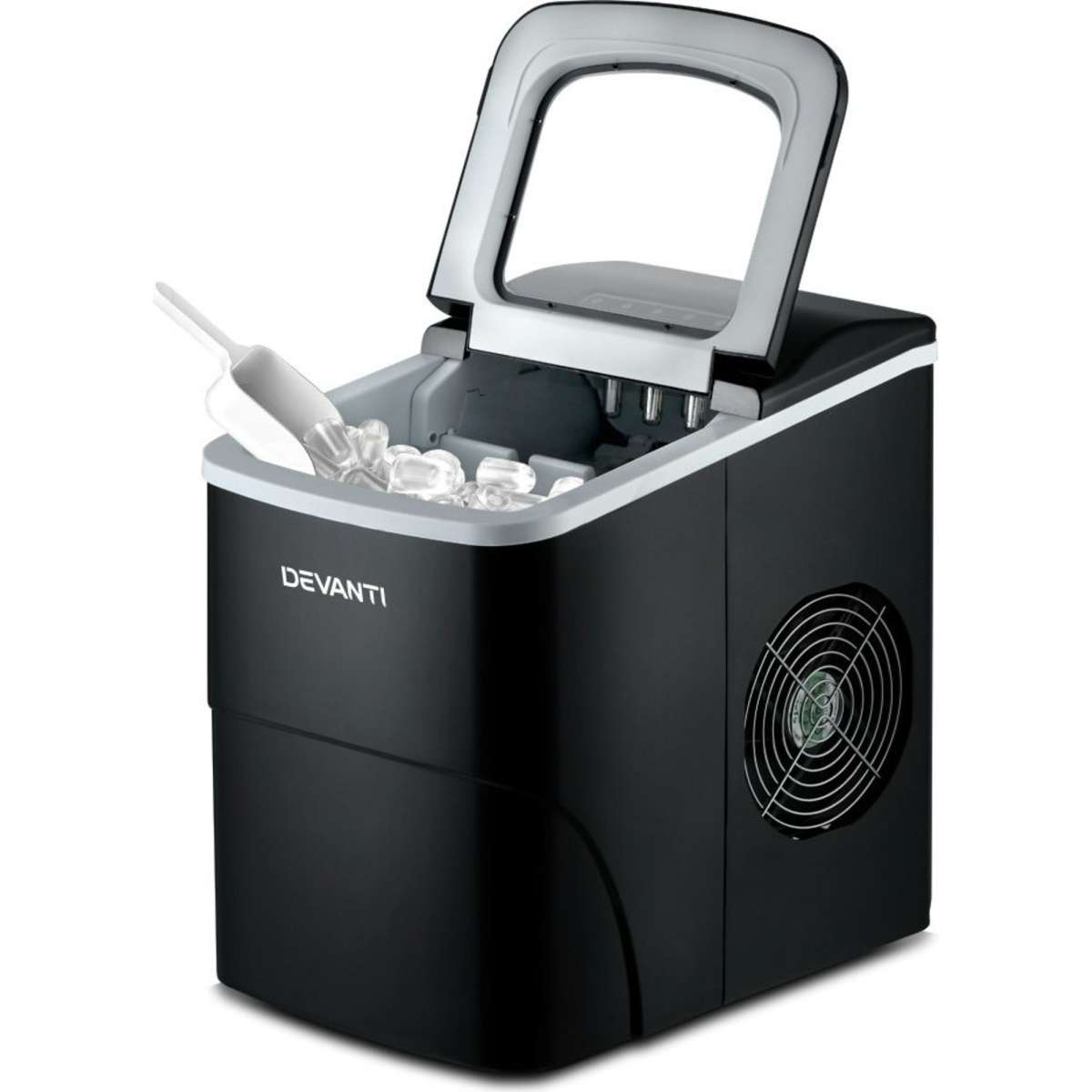 Devanti Portable Ice Maker Commercial Machine Ice Cube 2L Bar Countertop Black Woolworths
