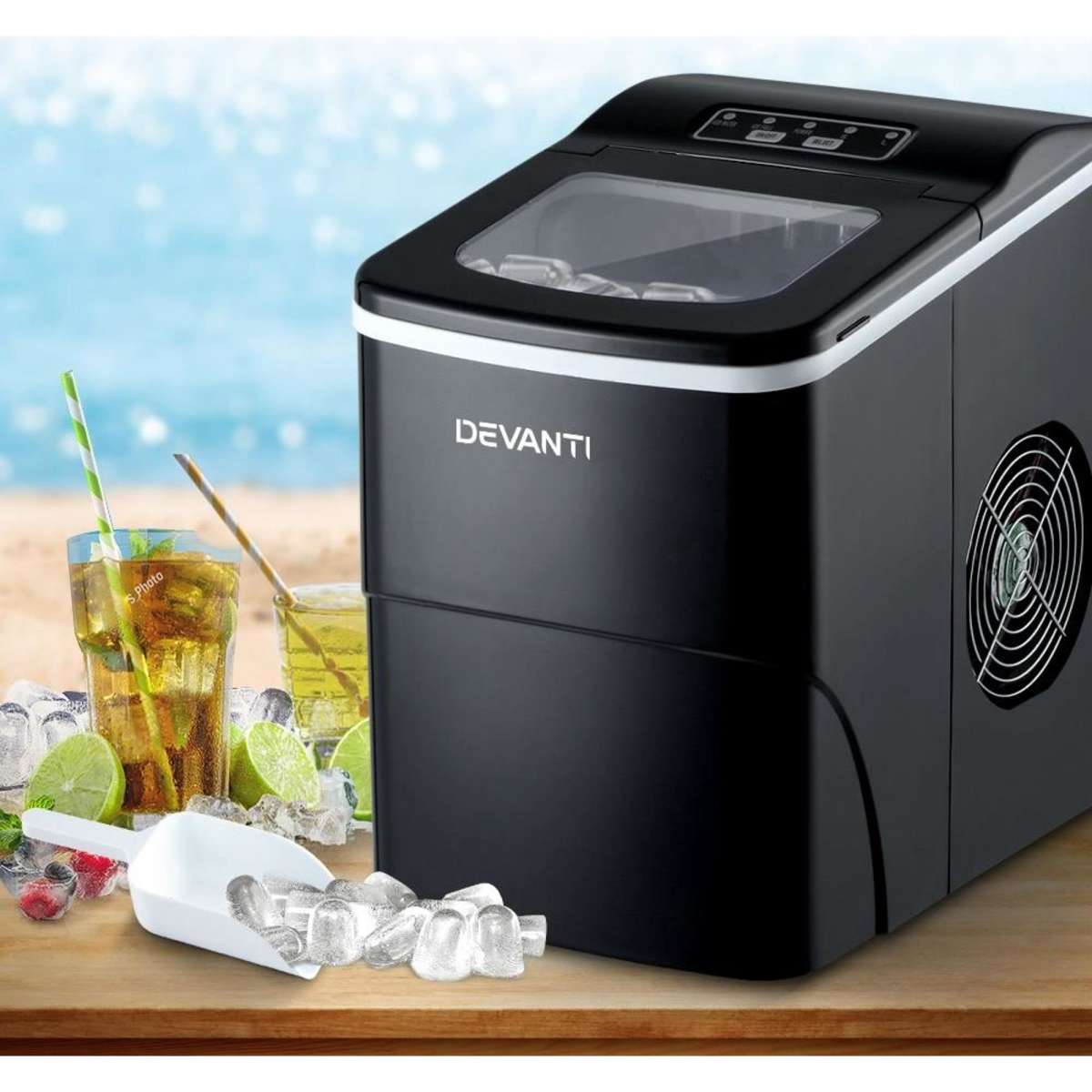 Devanti Portable Ice Maker Commercial Machine Ice Cube 2L Bar ...