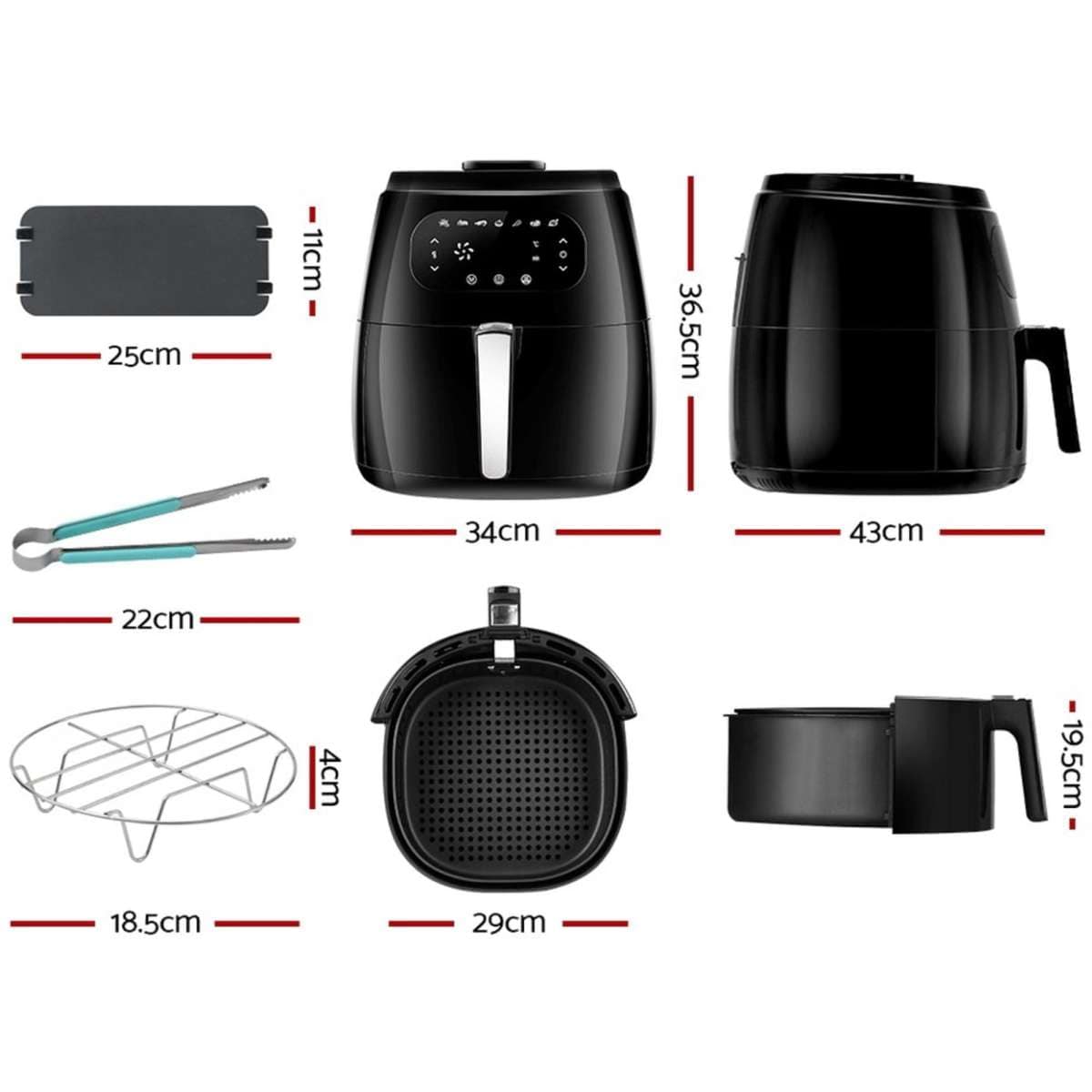 Devanti Air Fryer 8.5L LCD Fryers Woolworths