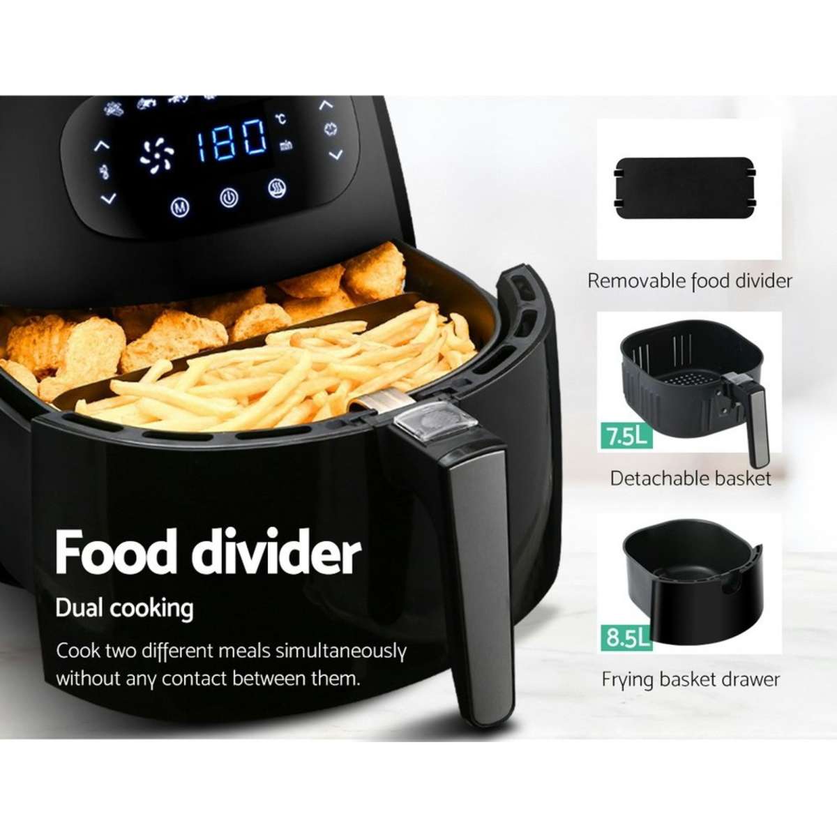 Devanti Air Fryer 8.5L LCD Fryers Woolworths