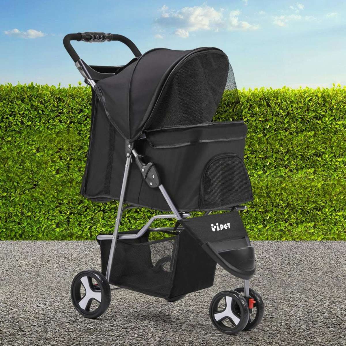 i.Pet 3 Wheel Pet Stroller Black Woolworths