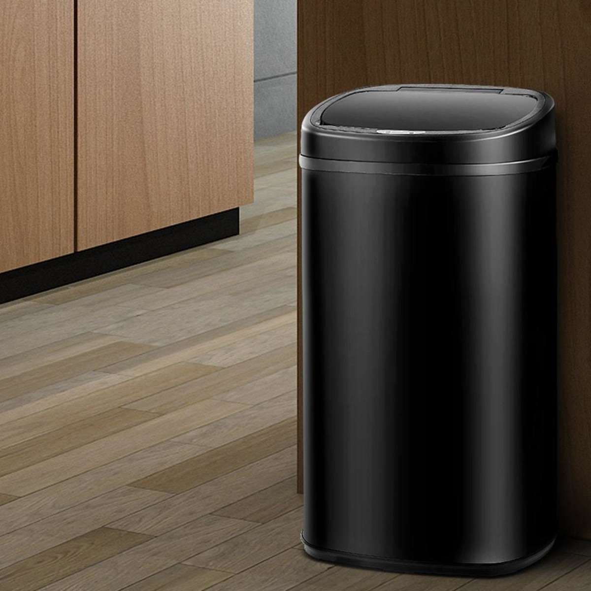 Devanti 58L Motion Sensor Rubbish Bin Black Woolworths