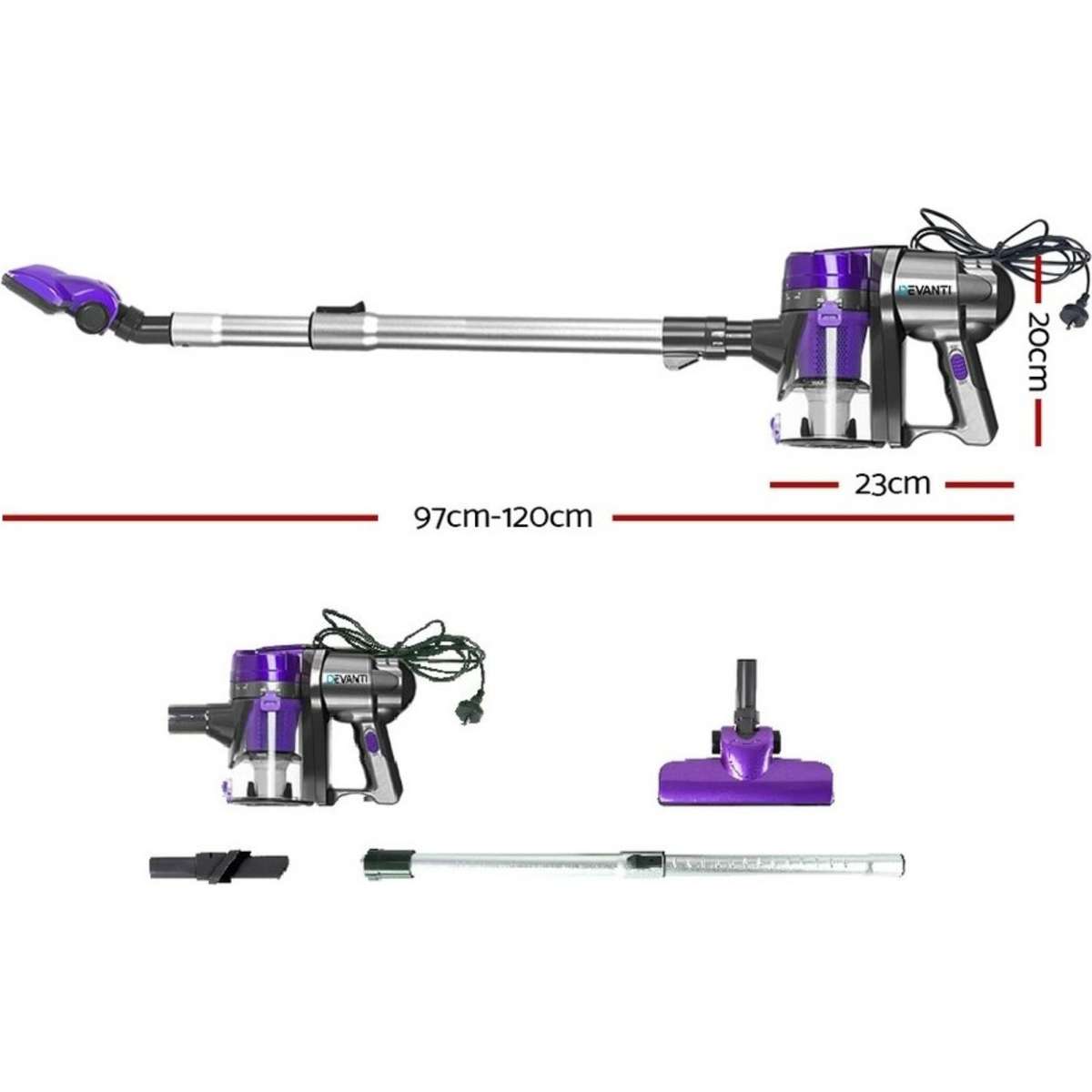 Devanti Handheld Vacuum Cleaner Bagless Corded 450W Purple Woolworths