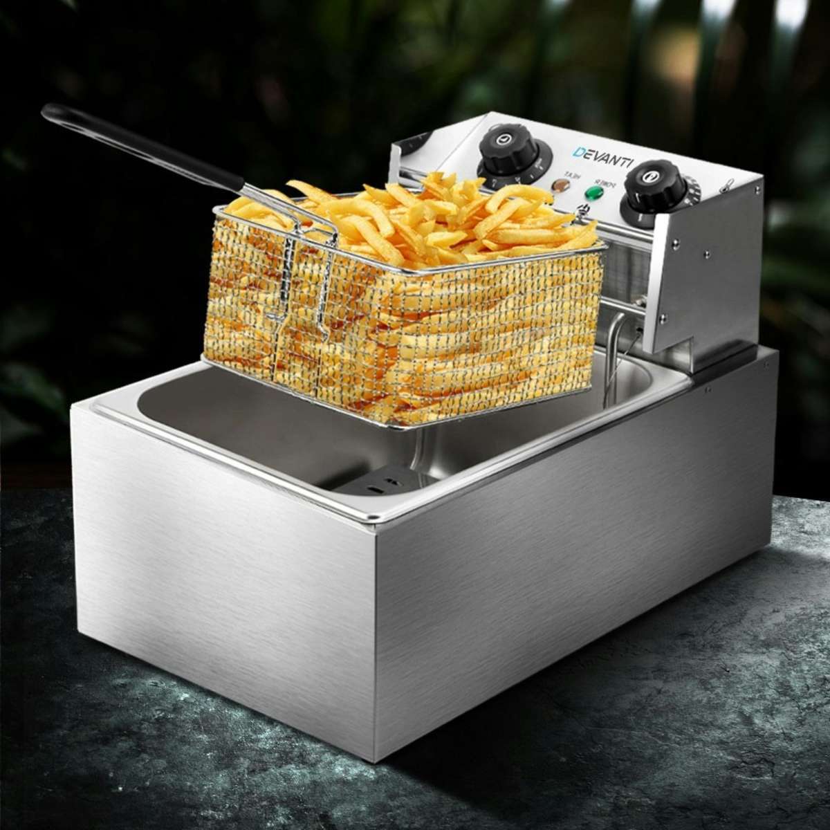 Devanti 10L Electric Commercial Deep Fryer Single Basket 2200W Woolworths