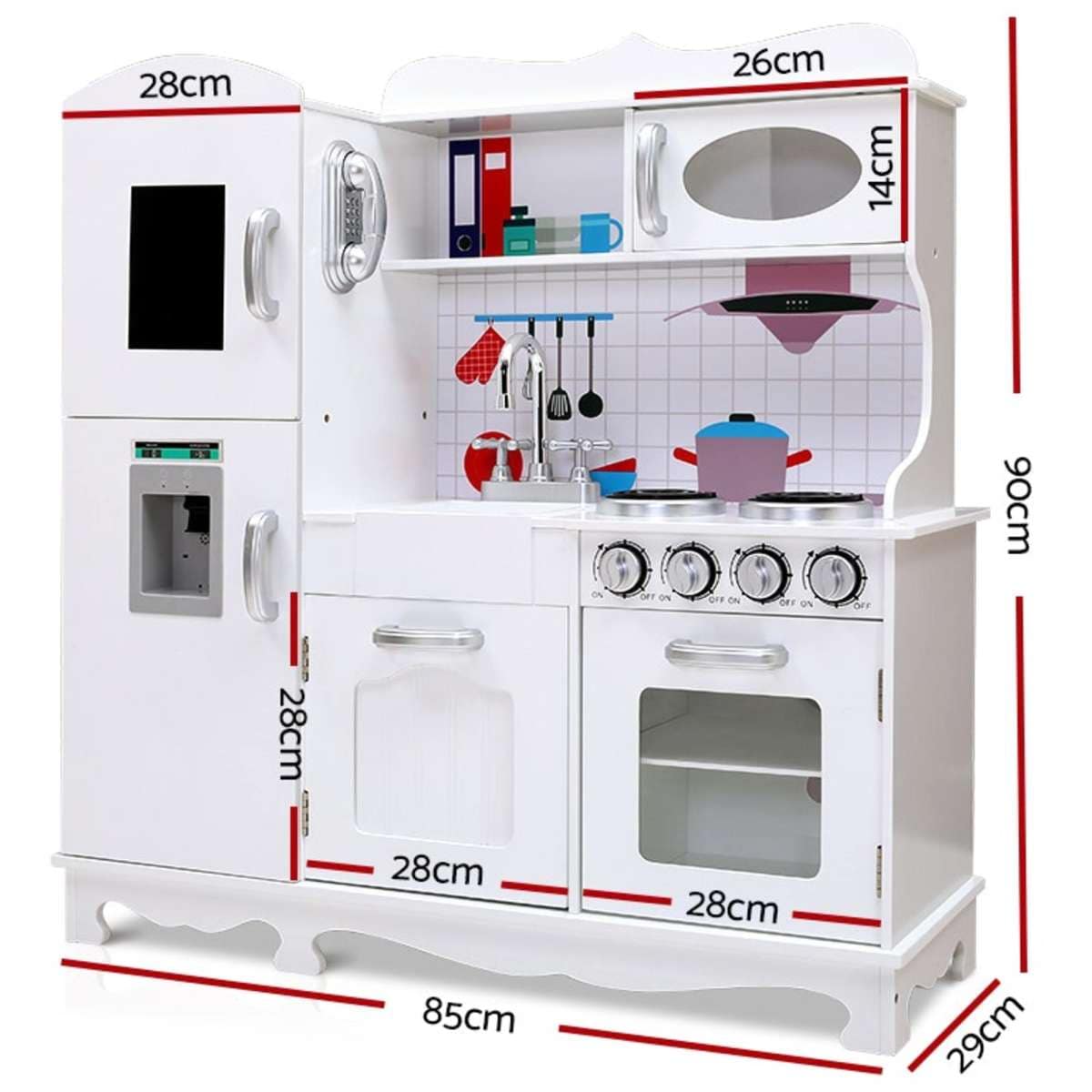 Keezi Kids Kitchen Play Set Wooden Pretend Toys Cooking Children