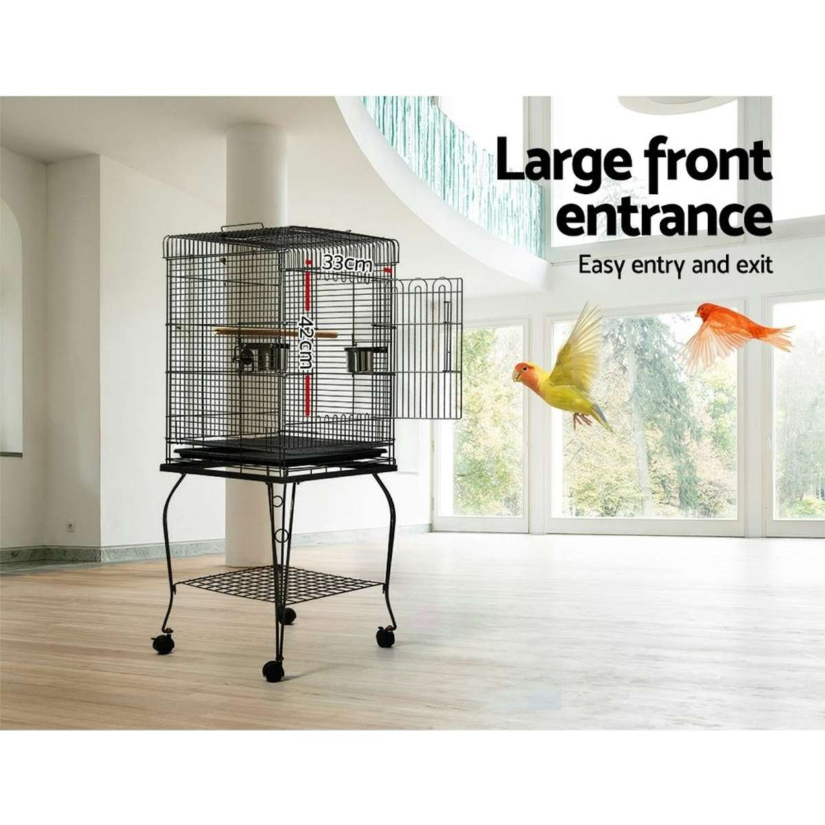 i.Pet Bird Cage Aviary 145CM Large Woolworths