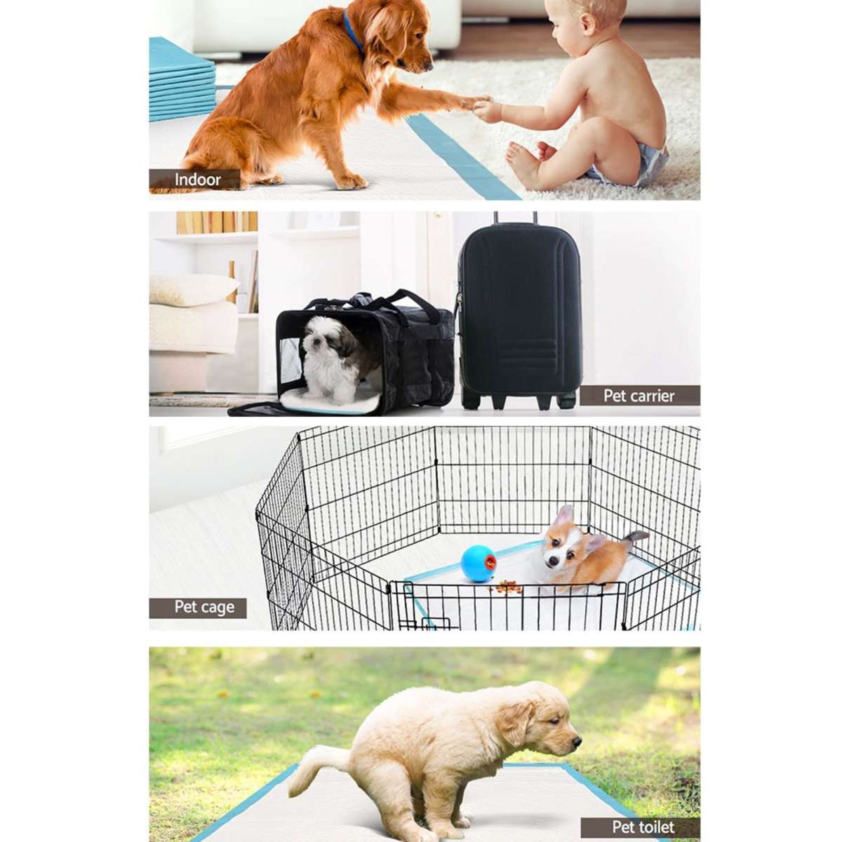 i.Pet 200pcs Super Absorbent Disposable Cat Dog Pet Training Pads Woolworths