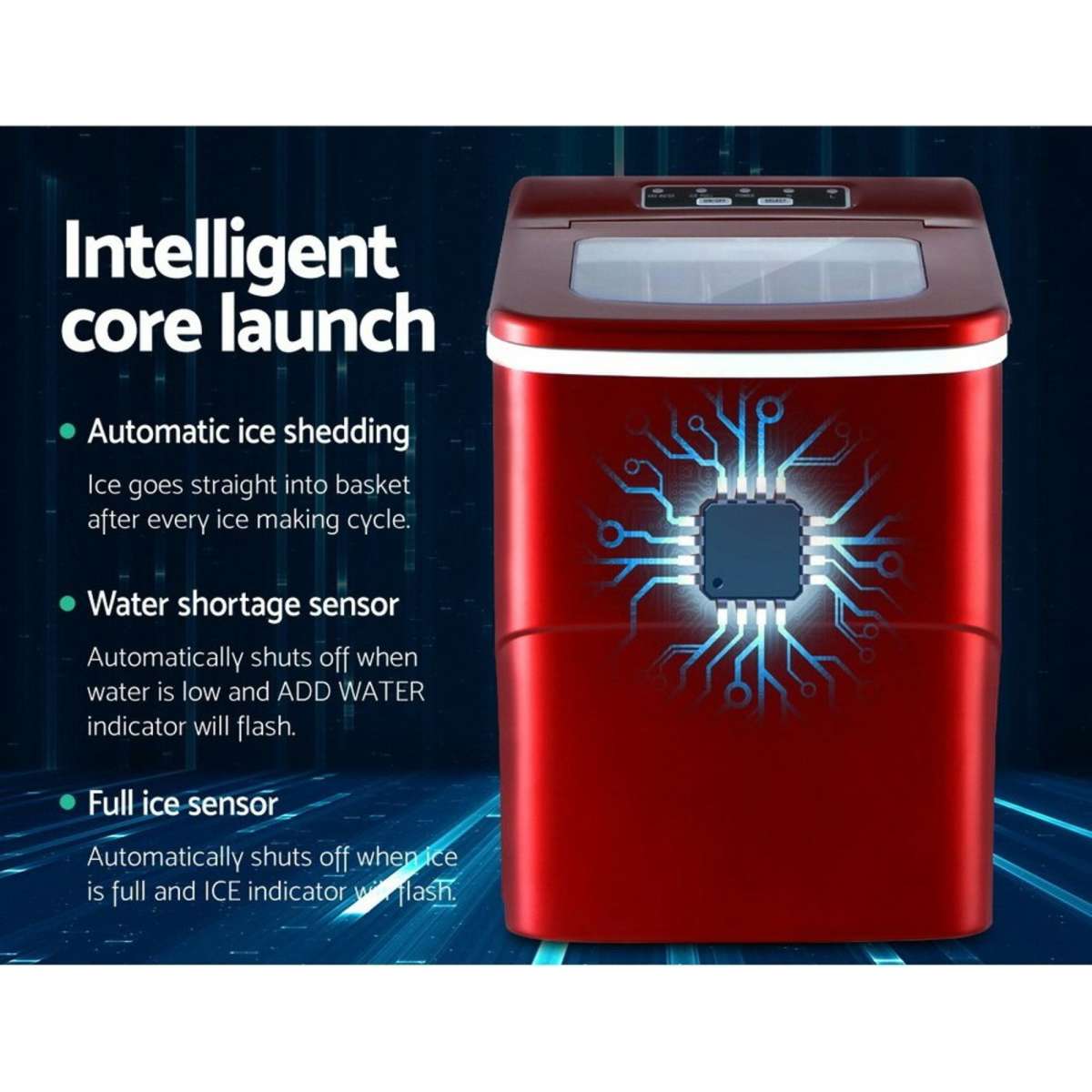 Devanti Ice Maker Machine Portable Commercial Ice Cube 2L Bar