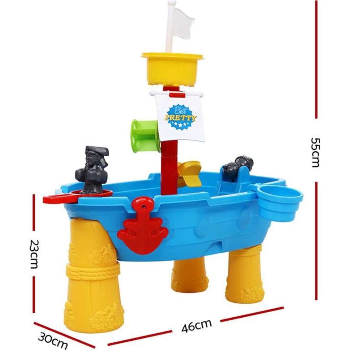 Keezi Kids Beach Sand and Water Toys Outdoor Table Pirate Ship