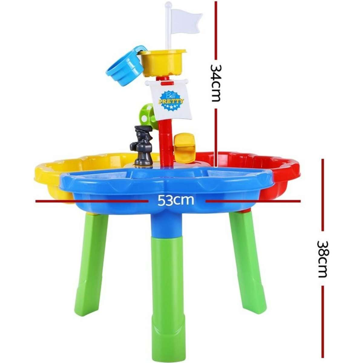 Keezi Kids Sandpit Pretend Play Set Outdoor Sand Water Table Beach Toy Woolworths