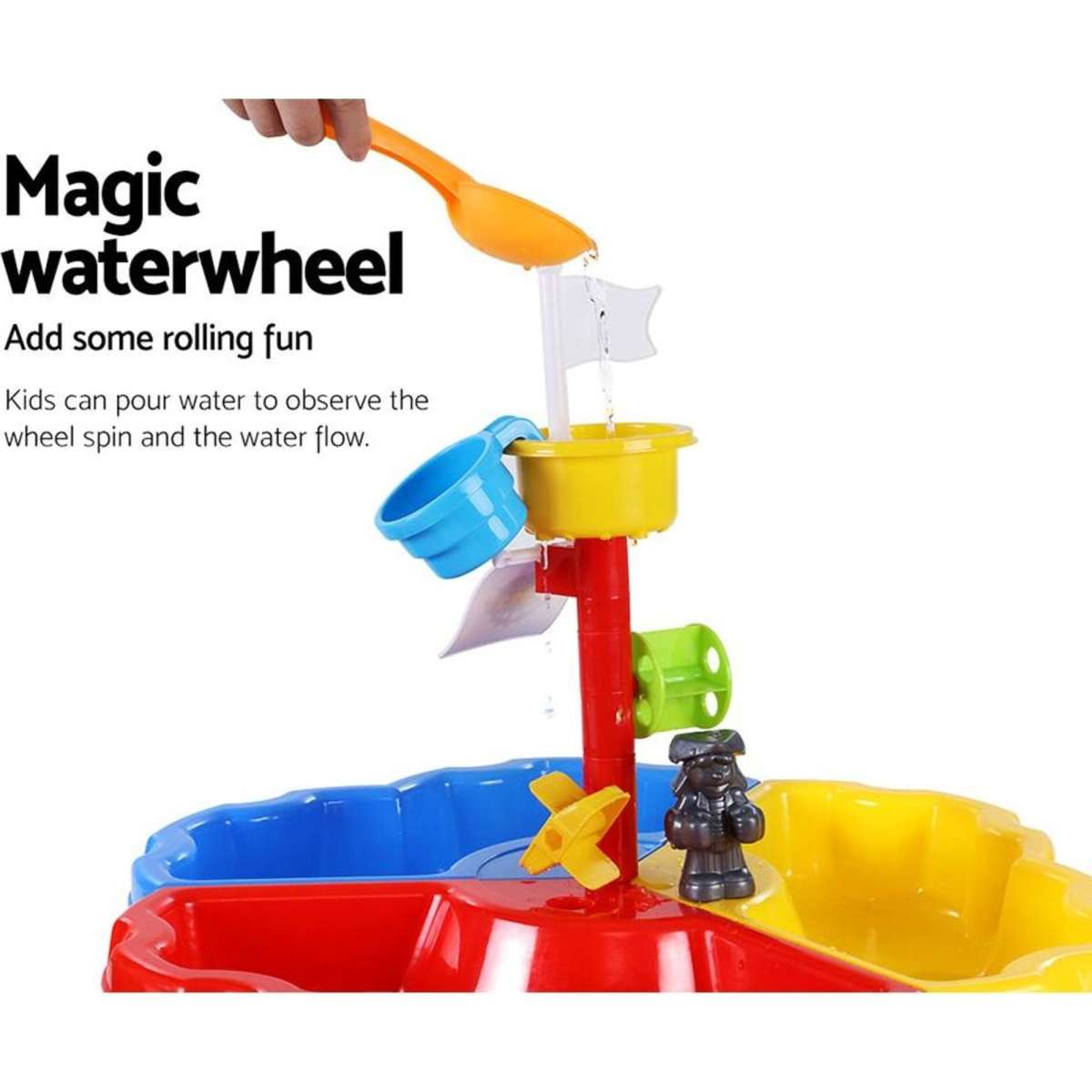 Keezi Kids Sandpit Pretend Play Set Outdoor Sand Water Table Beach Toy Woolworths