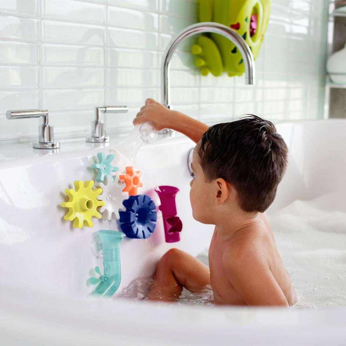 Boon Cogs Water Gears Bath Toy Navy Yellow Woolworths