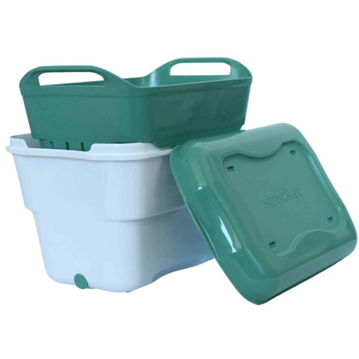 StrucketMini Bucket w/ Strainer, Lid & Drainer Plug Sage/White 4.5L