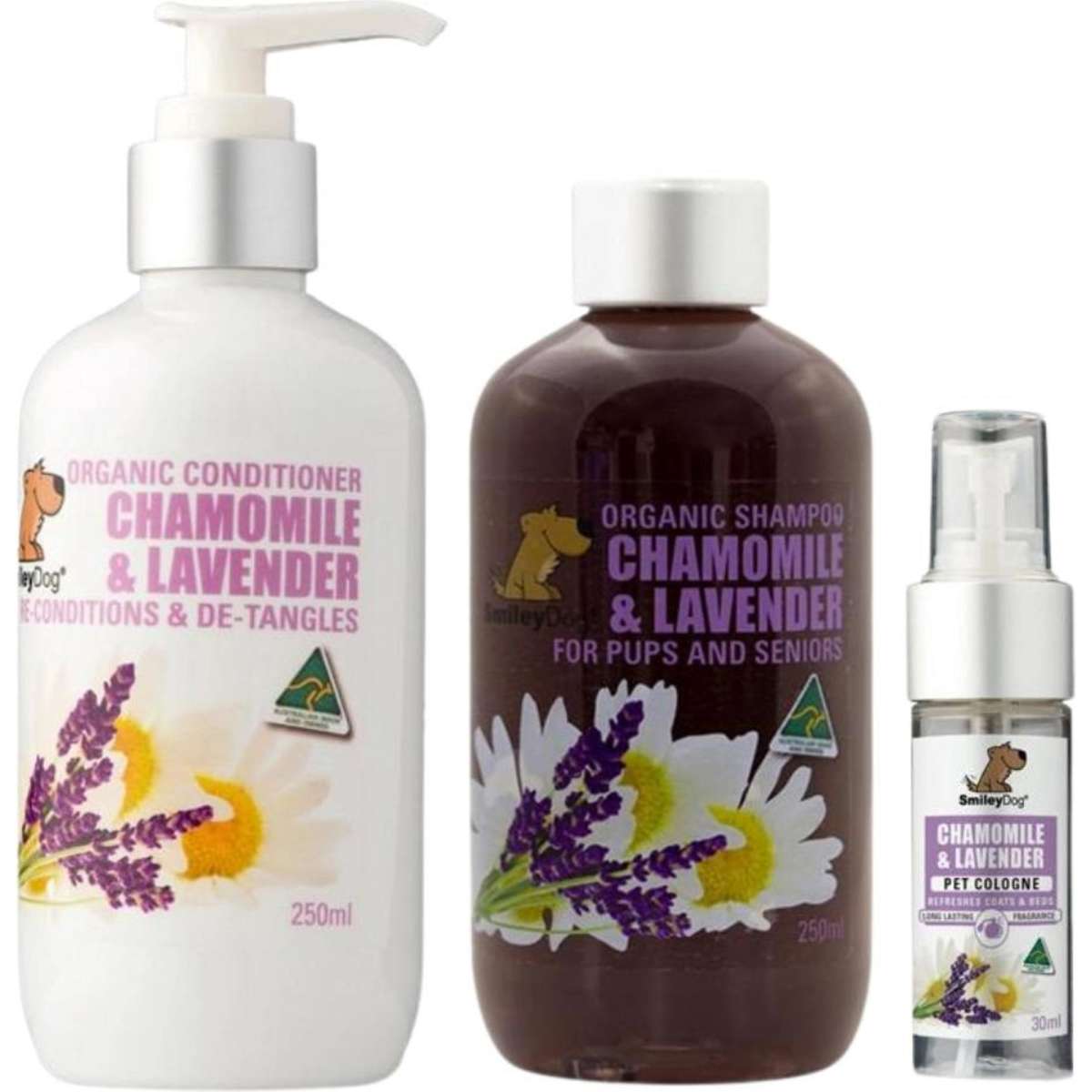 Smiley Dog Chamomile and Lavender Grooming Pack Pet Shampoo, Pet