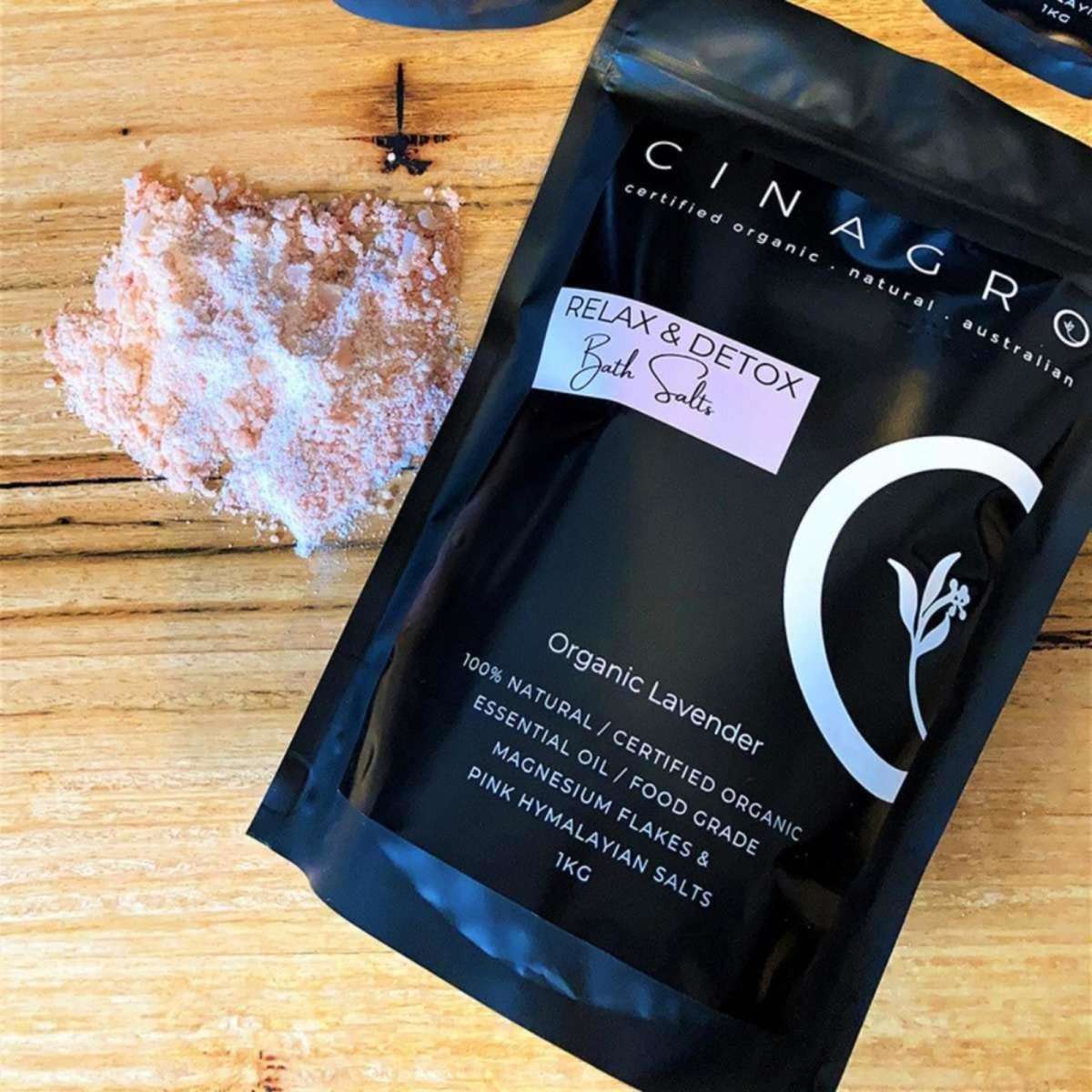 Cinagro Bath and Body Organic Orange, Rose and Lavender - Bath Salts ...