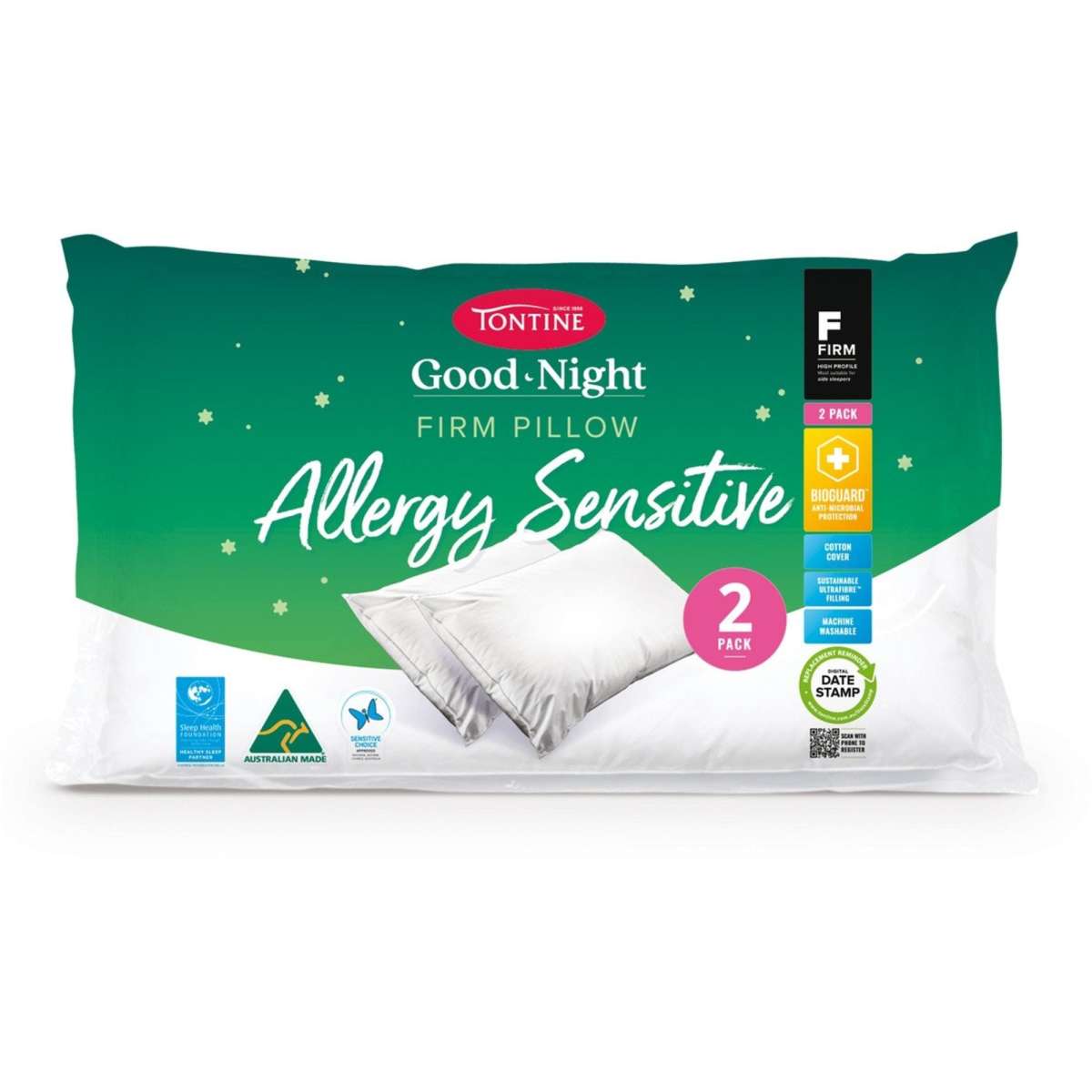 Tontine Allergy Sensitive Pillow 2 Pack Woolworths