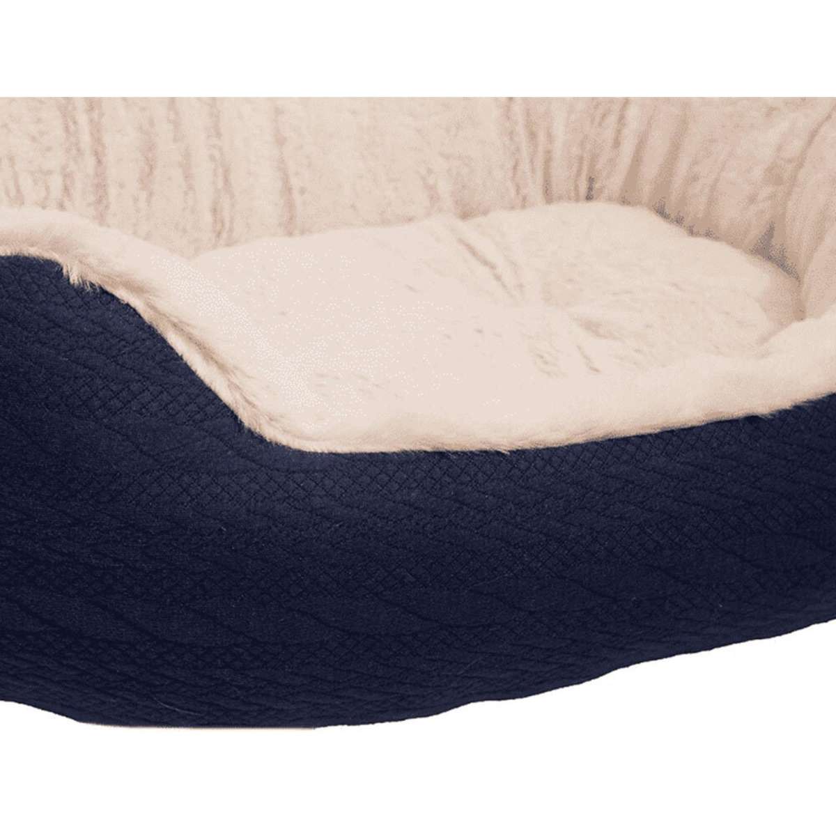 Rosewood 40 Winks Dog Sleeper Navy Cable Knit Oval Pet/Dog Bed 63cm Woolworths