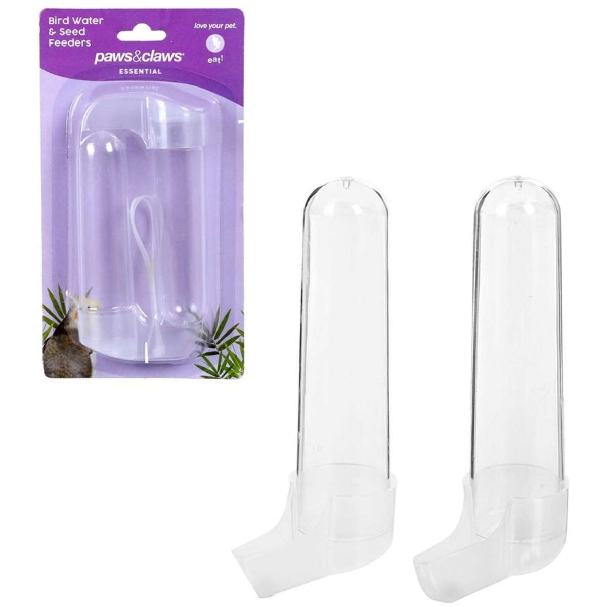 Paws & Claws Bird Water & Seed Feeders 2Pc Woolworths