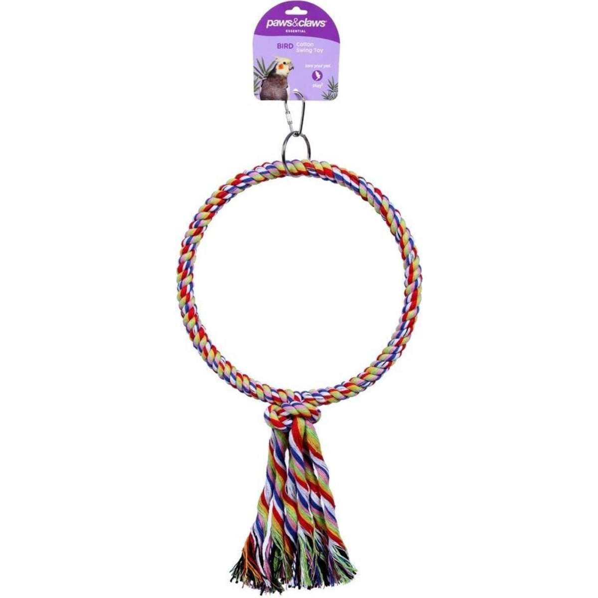 Paws & Claws Cotton Swing Bird Toy Assorted 20.5x28cm Woolworths