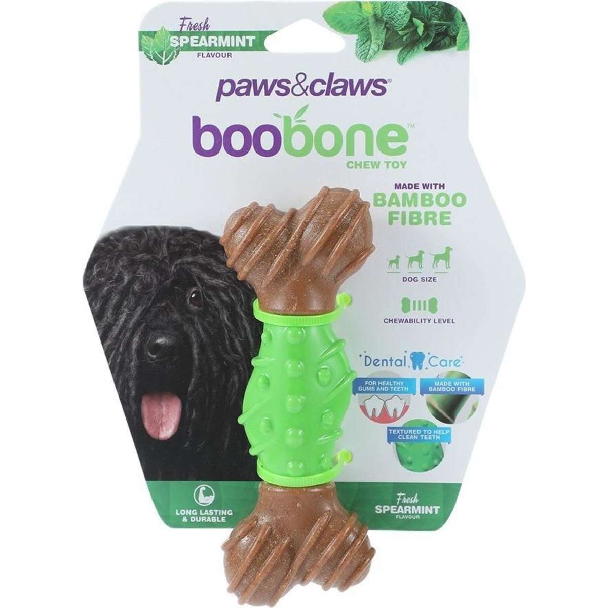 Paws & Claws BooBone Dental Bone Chew Toy - Spearmint | Woolworths