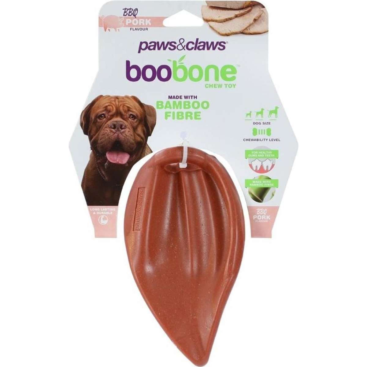 Paws & Claws BooBone 16cm Pigs Ear Chew Toy BBQ Pork Woolworths