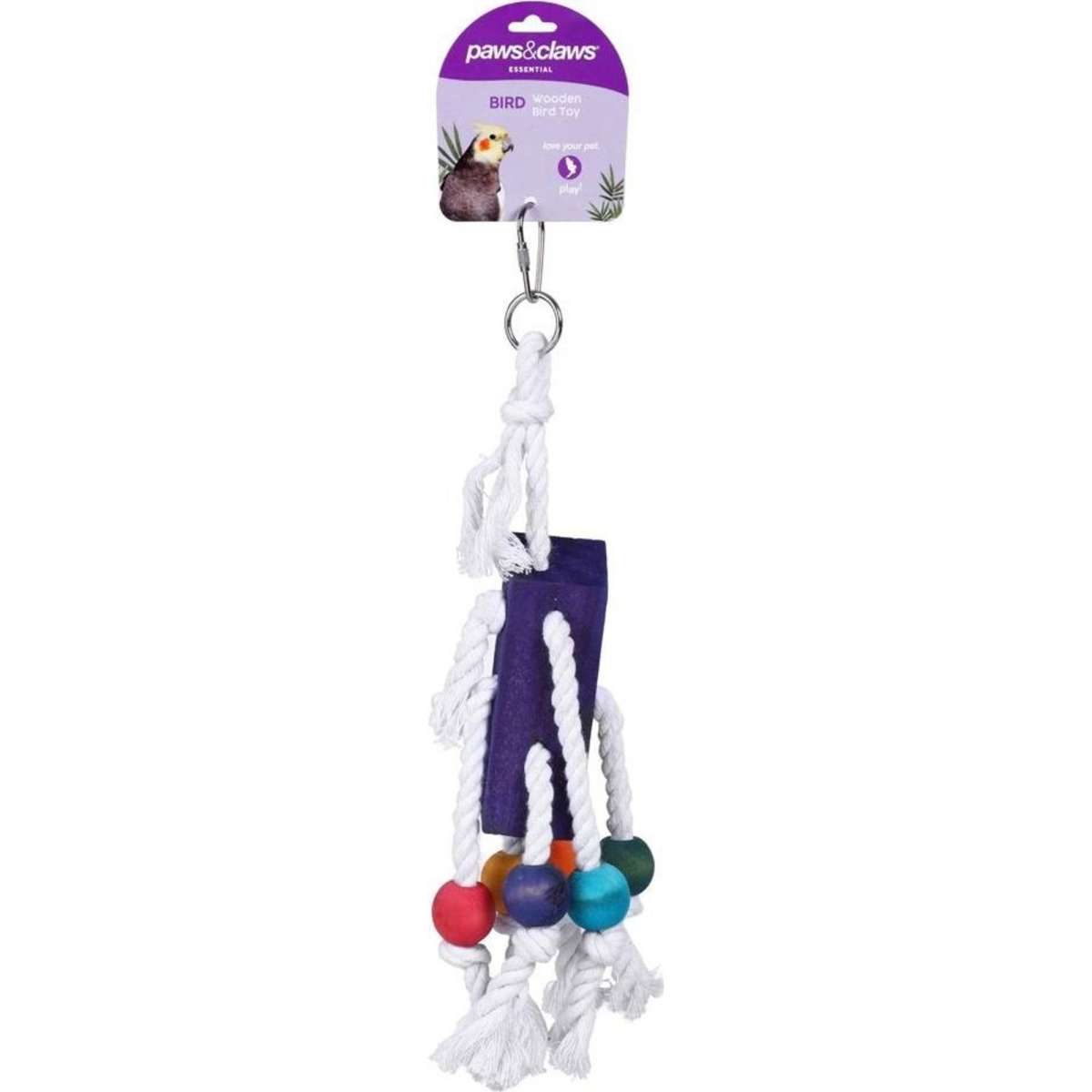 Paws & Claws Wooden Bird Toy Assorted 34cm Woolworths