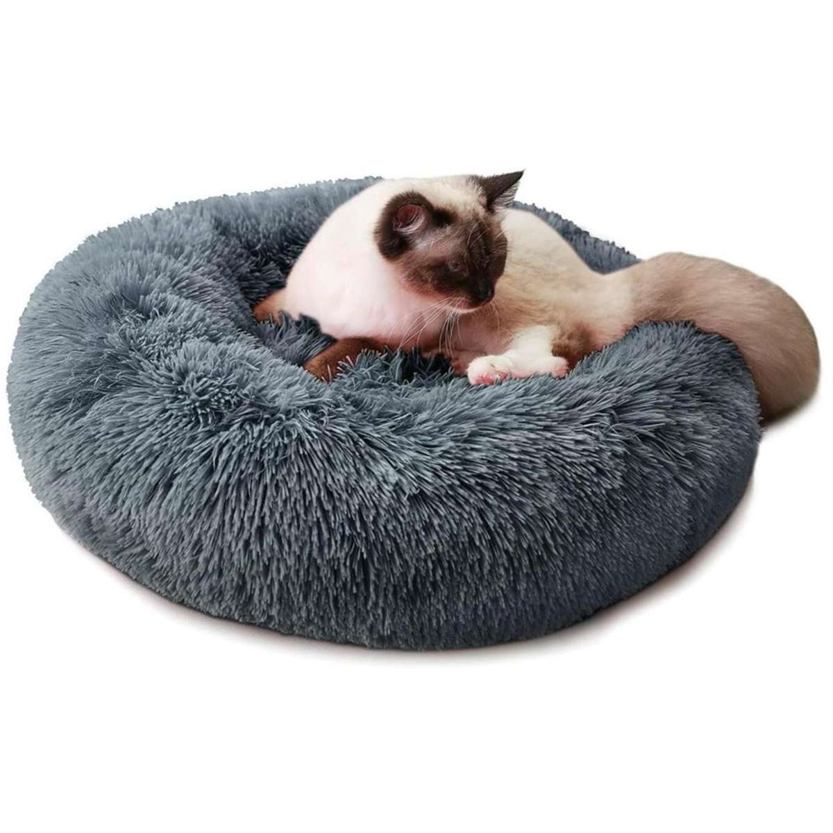 Royale 60cm Donut Cuddler Pet Beds S Dark Grey | Woolworths