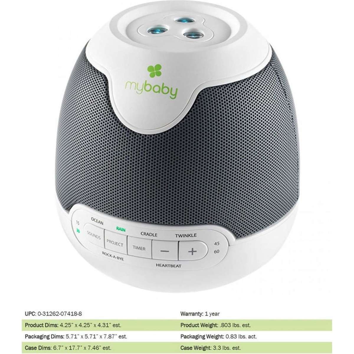 Homedics My Baby SoundSpa Lullaby Projector Woolworths