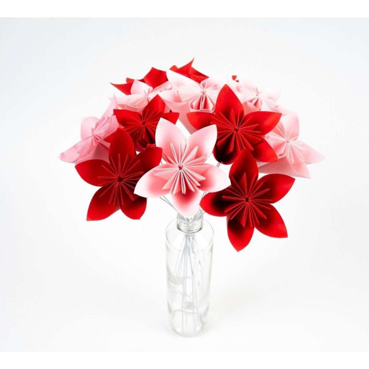 Australian Made Origami World DIY Kusudama Flower Flat Kit Red