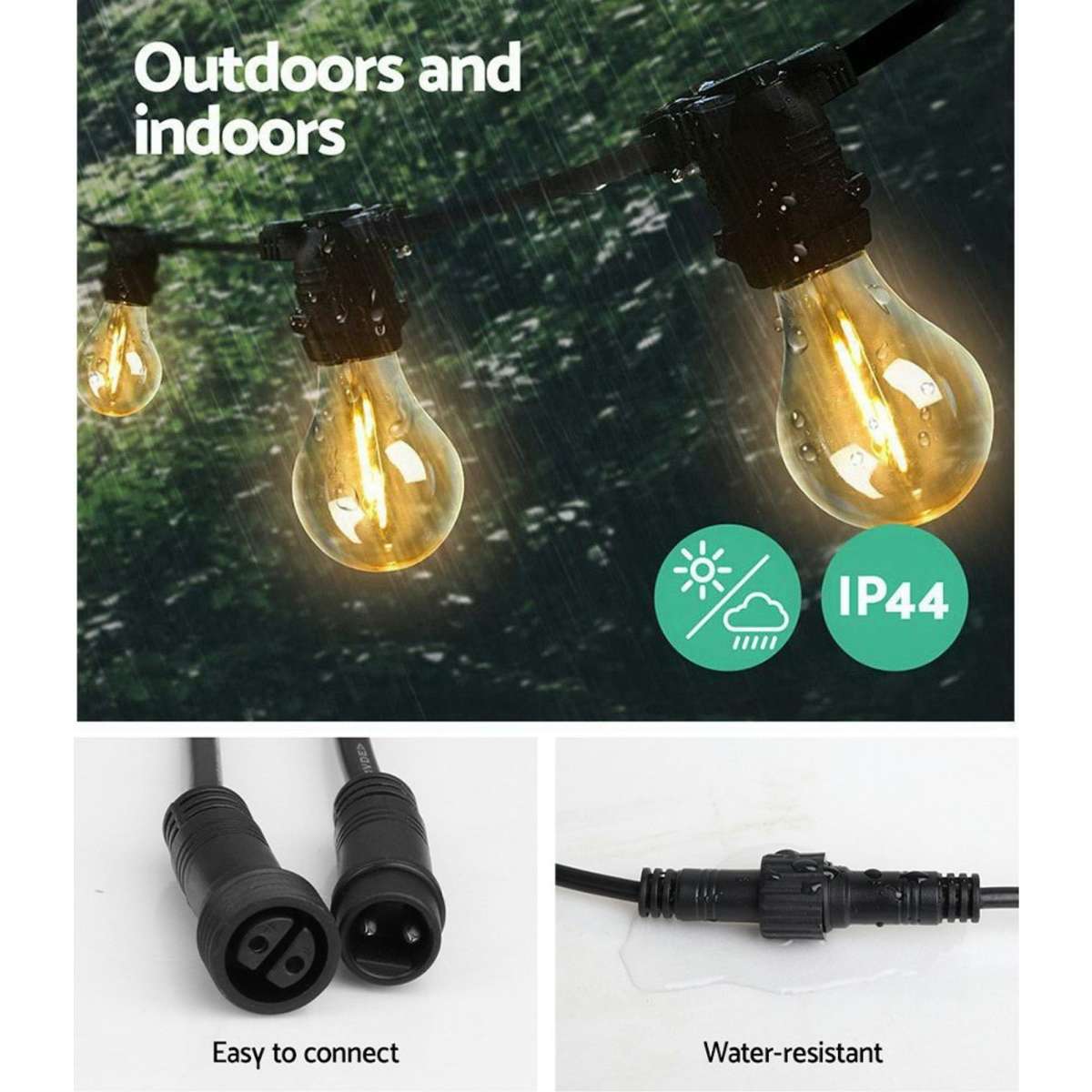 Jingle Jollys 23m LED Festoon String Lights Kits Wedding Party