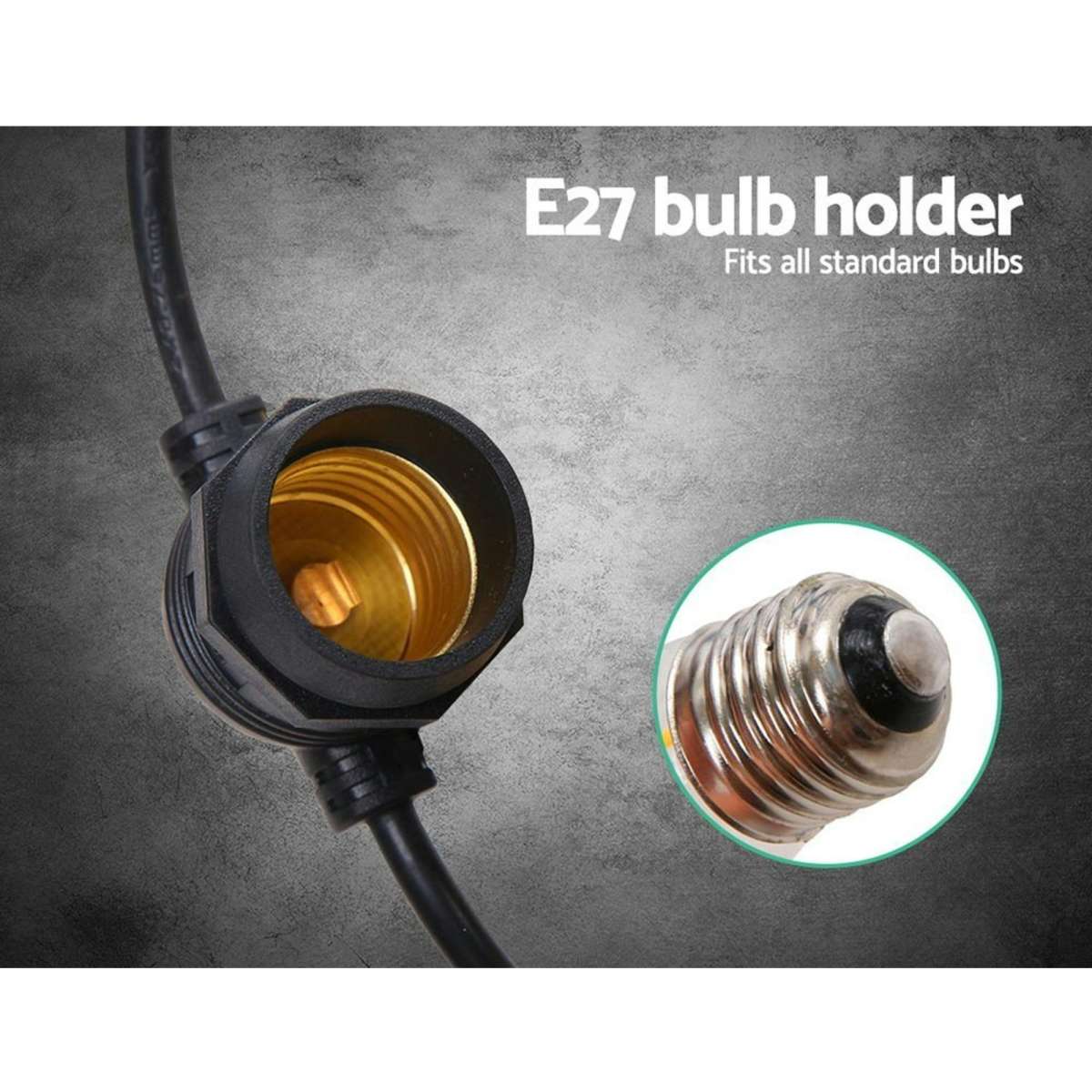 38m LED Festoon String Lights Outdoor Christmas Wedding Waterproof