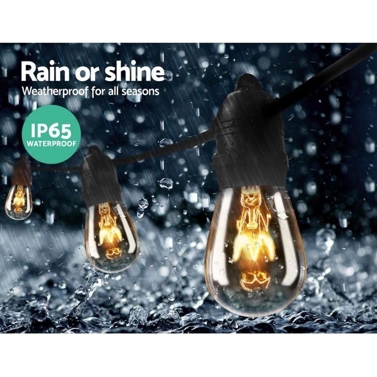 74m LED Festoon String Lights Outdoor Christmas Wedding Waterproof