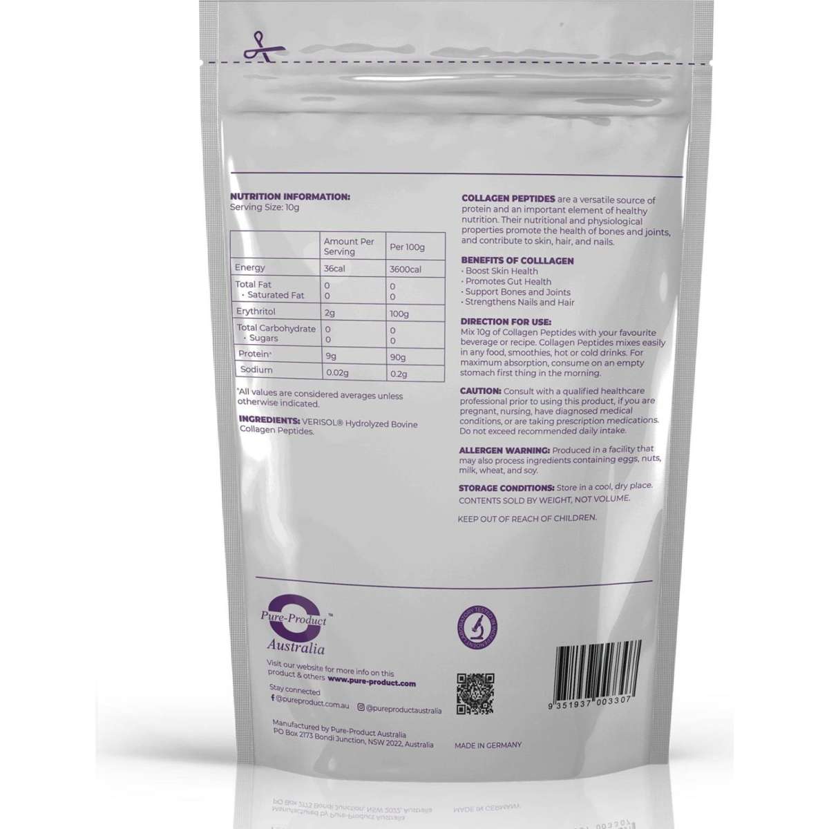 Pure Product Australia Collagen Peptides 500g Woolworths