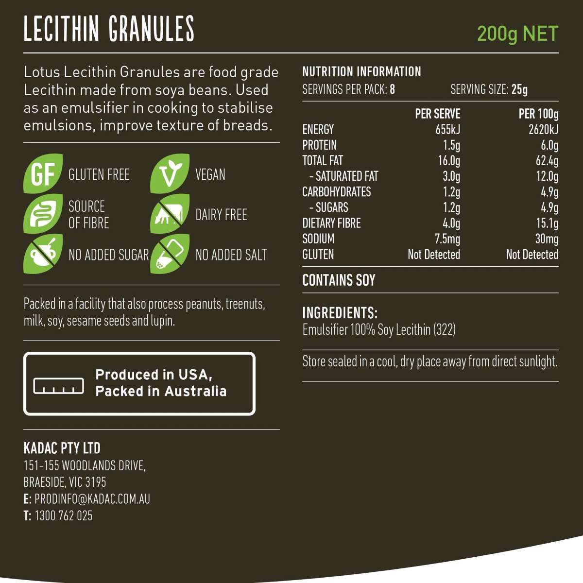 Lotus Lecithin Granules 200g Woolworths