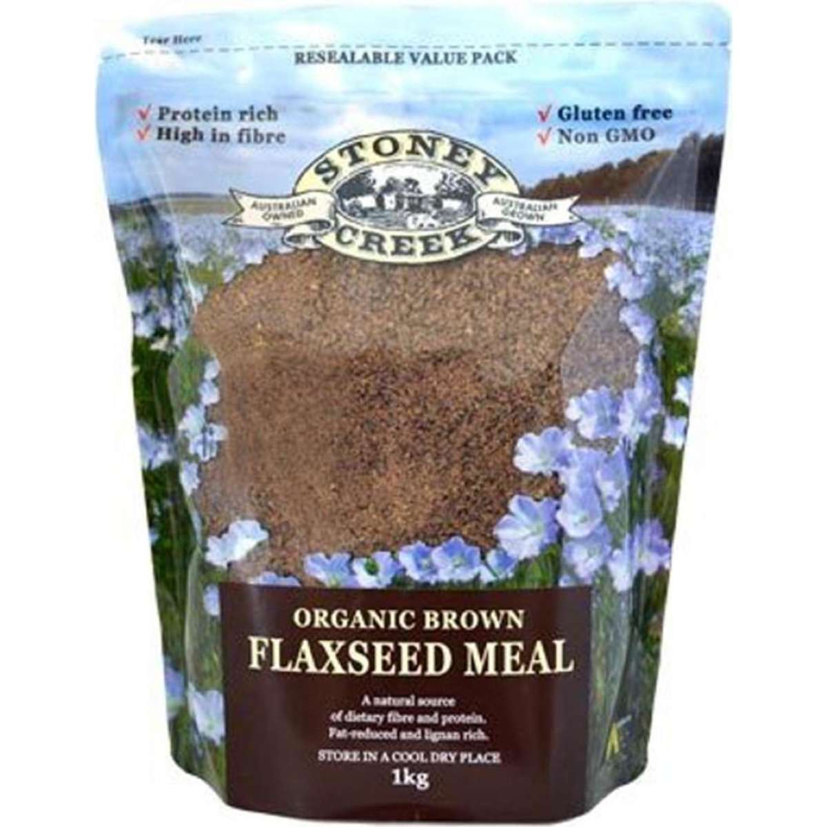 Stoney Creek Brown Flaxseed Meal Organic 1kg Woolworths