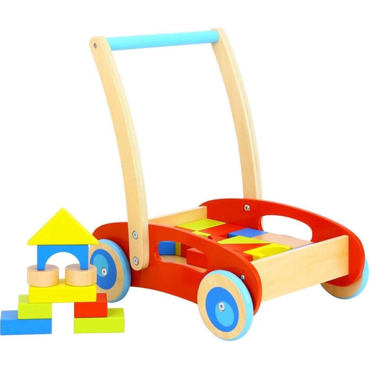 Tooky Toy Wooden Baby Walker w/ Blocks Woolworths