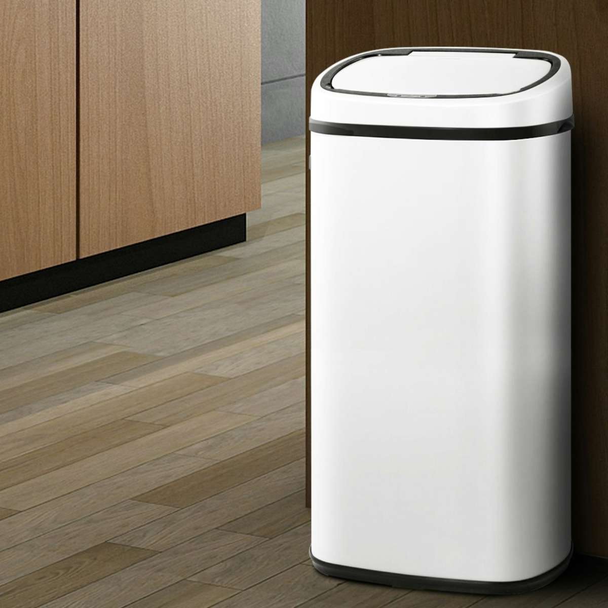 Devanti 68L Motion Sensor Bin Rubbish Automatic White Woolworths