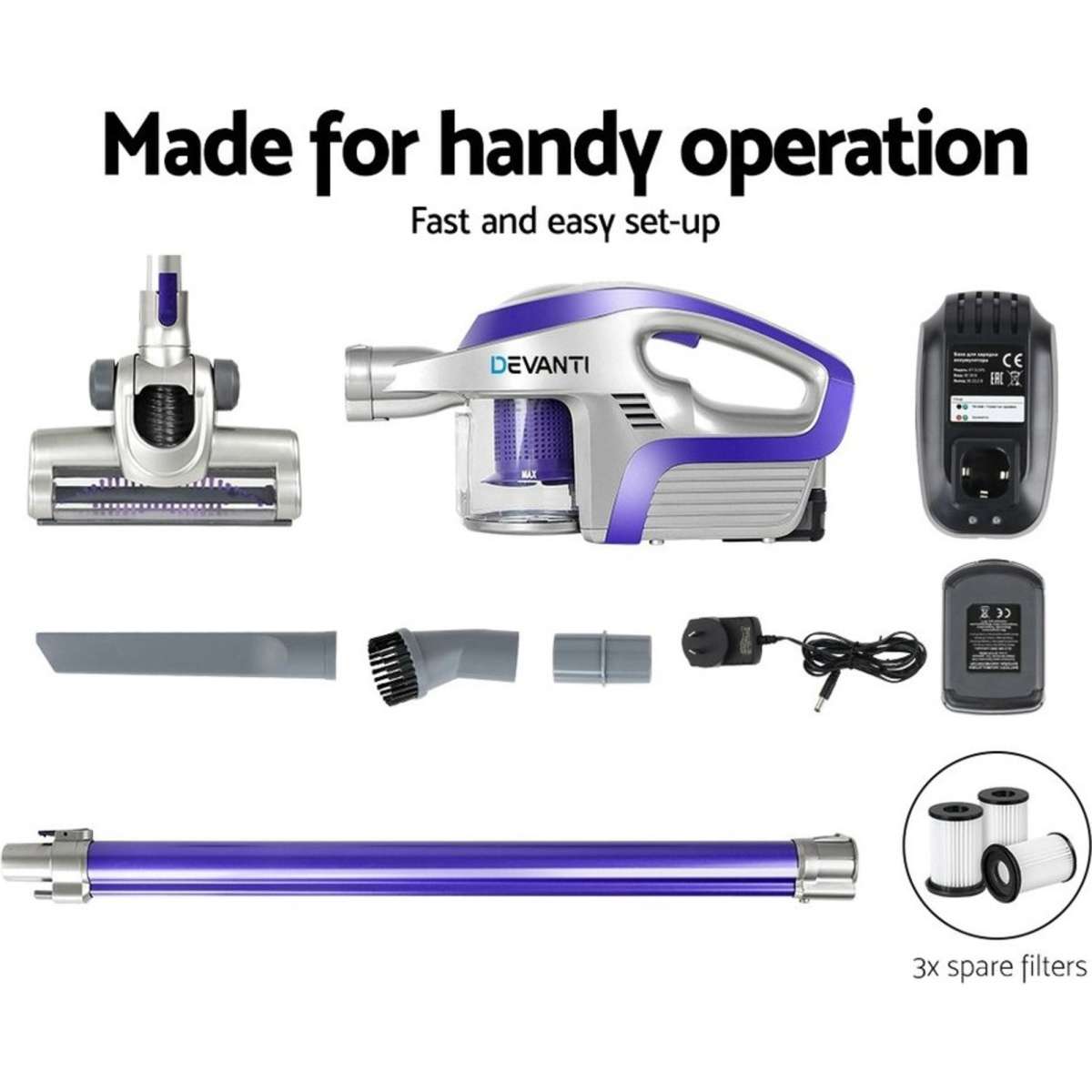 Devanti Stick Handheld Vacuum Cleaner Woolworths