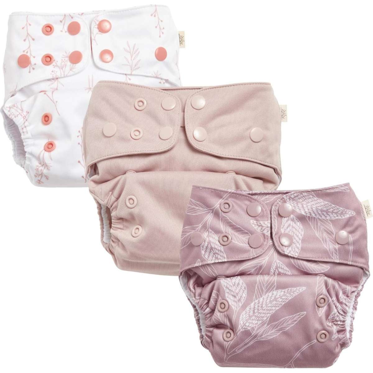 EcoNaps Reusable Eco Cloth Nappy 3 Pack Rose Woolworths