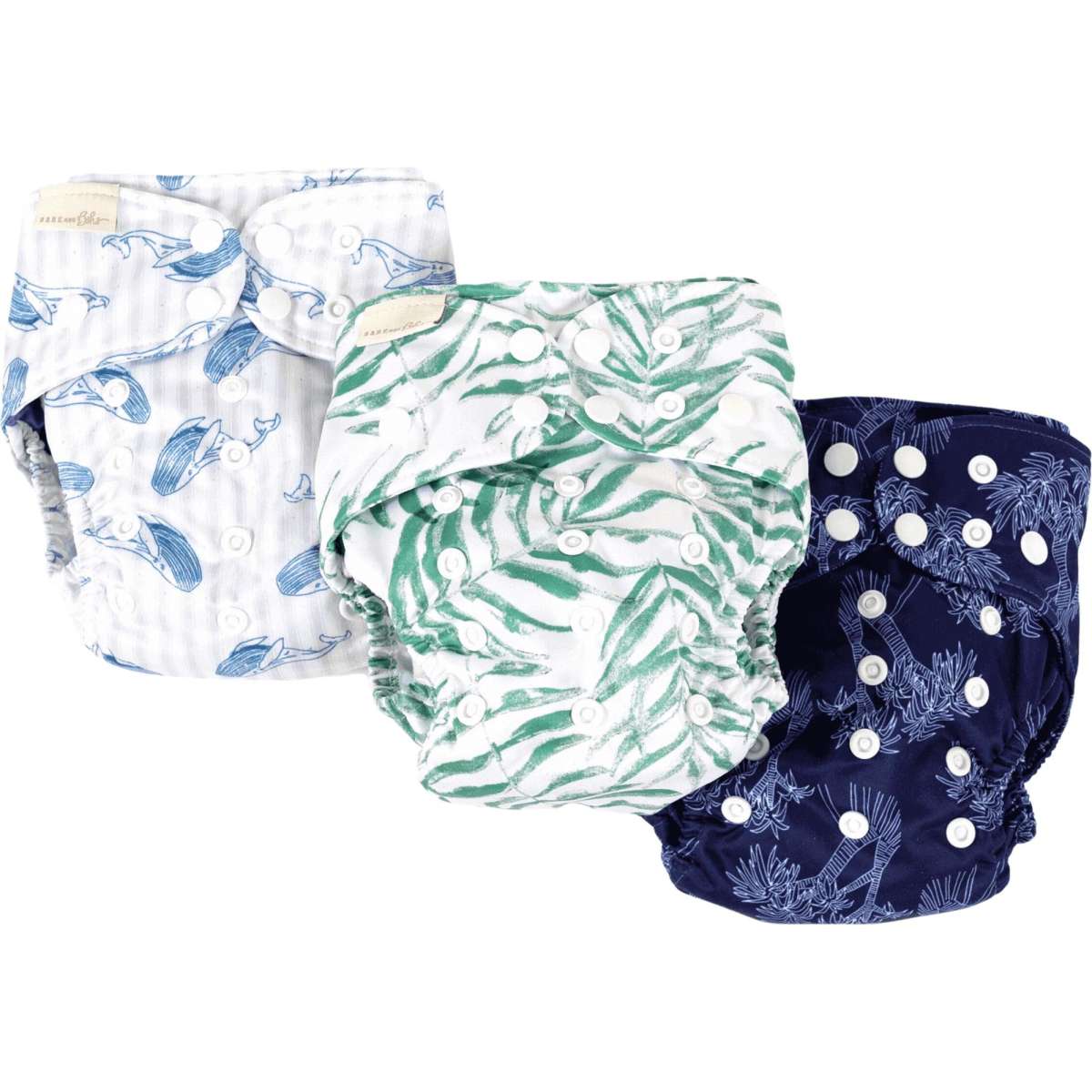 Bare and Boho Reusable Hemp Cloth Nappy Coastal 3 Pack | Woolworths