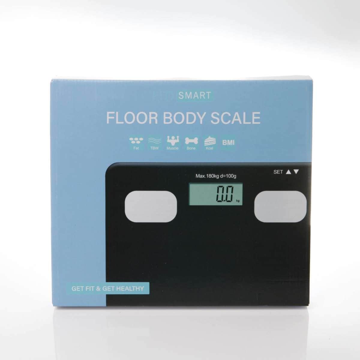 Fit Smart Electronic Floor Body Scale Black Digital LCD Glass Tracker ...