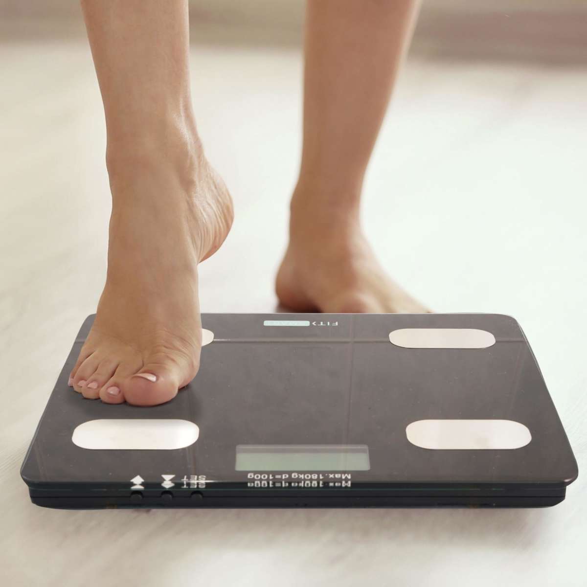 Fit Smart Electronic Floor Body Scale Black Digital LCD Glass Tracker ...