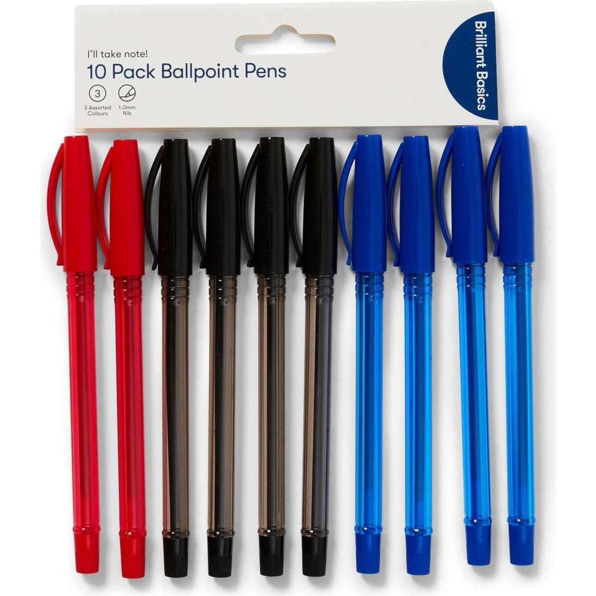 Brilliant Basics Ballpoint Pens 10 Pack Woolworths